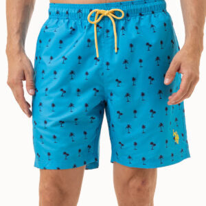 7 PALM TREE PRINT SWIM TRUNKS