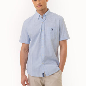 SHORT SLEEVE GINGHAM SHIRT WITH POCKET