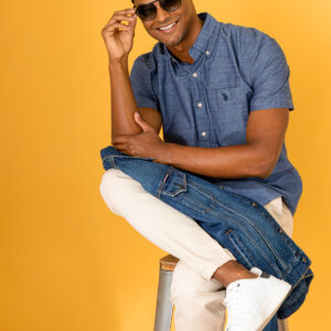 SWISS DOT WOVEN SHIRT WITH POCKET