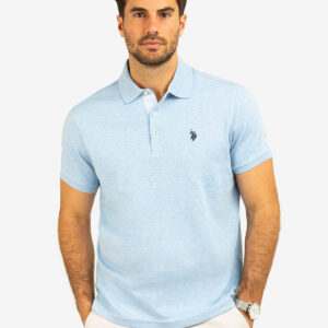 SOLID INTERLOCK POLO SHIRT WITH WOVEN TRIM