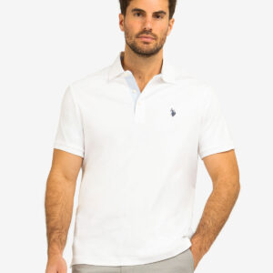 SOLID INTERLOCK POLO SHIRT WITH WOVEN TRIM