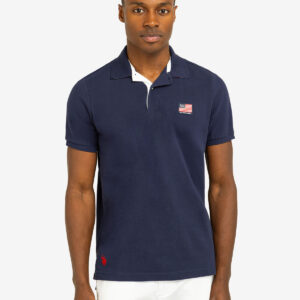 FLAG PIQUE POLO SHIRT WITH UNDER COLLAR DETAIL
