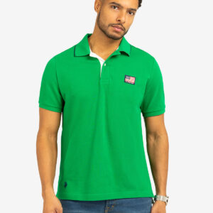 FLAG PIQUE POLO SHIRT WITH UNDER COLLAR DETAIL