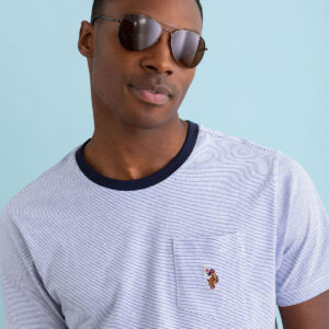 MINI STRIPE RINGER T-SHIRT WITH POCKET